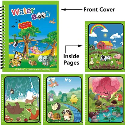 Reusable Magic Coloring Water Book (Pack Of 3 Books + 3 Pens)