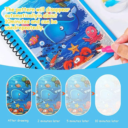 Reusable Magic Coloring Water Book (Pack Of 3 Books + 3 Pens)