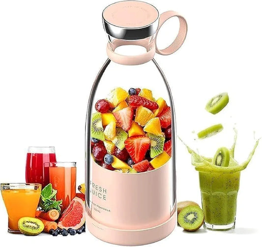 AKEEVA Electric Portable Mini Juicer Bottle |Wireless Personal Juicer Blender for Smoothies and Shakes with 4 Blades |USB Rechargeable Juicer Cups For Home,Travel,Gym and Office,420 ML